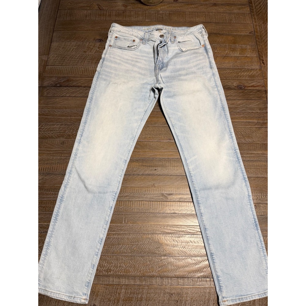 American Eagle Airflex Jeans Mens 34x32 Light Slim Straight Stretch Preloved